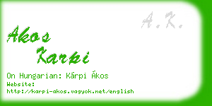 akos karpi business card